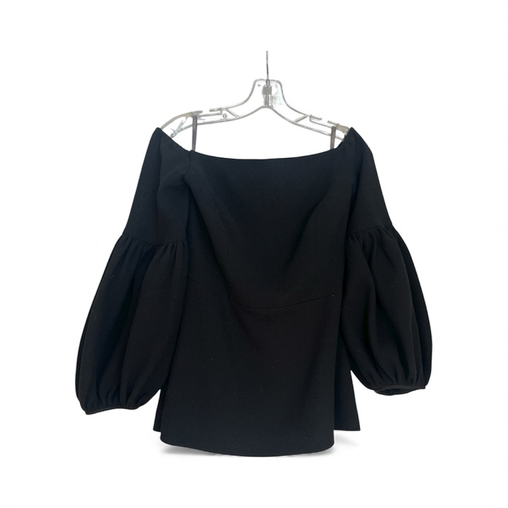 Lela Rose Black Off-Shoulder Blouse.  Size 8.